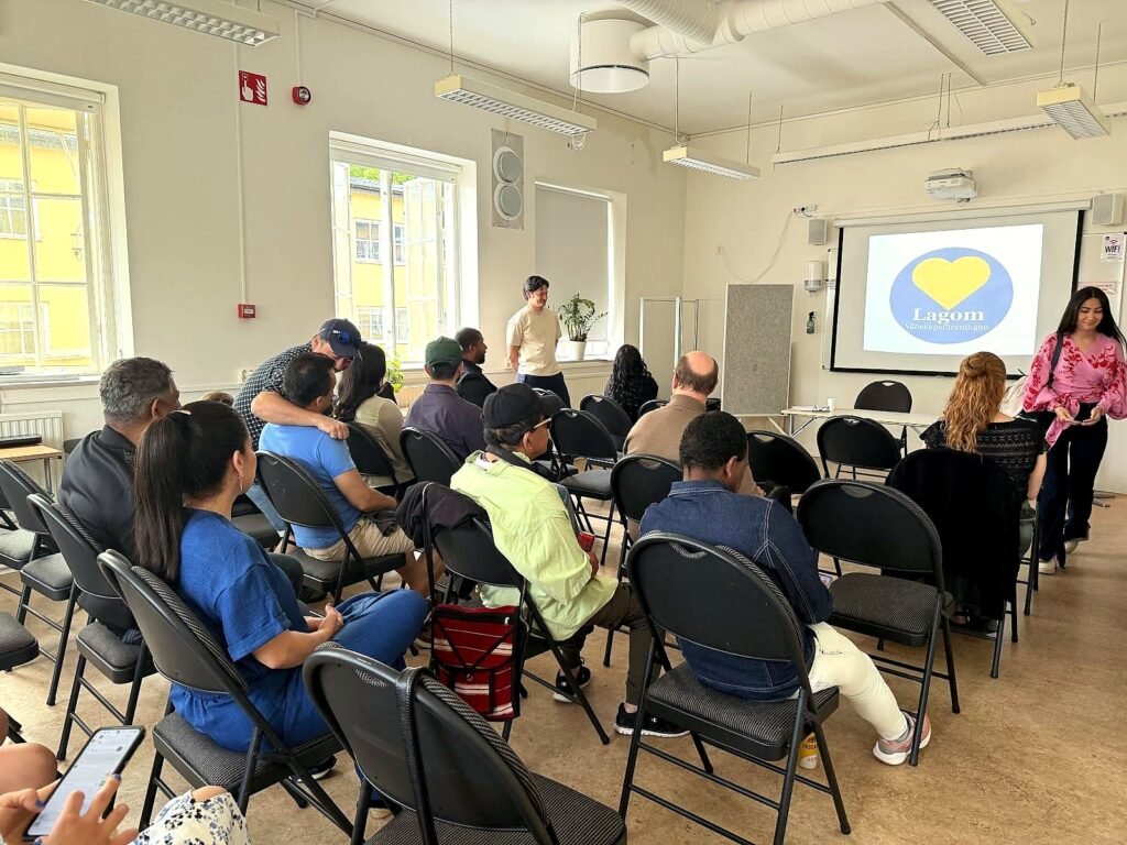 Föreningsevent i Sverige med presentation om Lagoms uppdrag